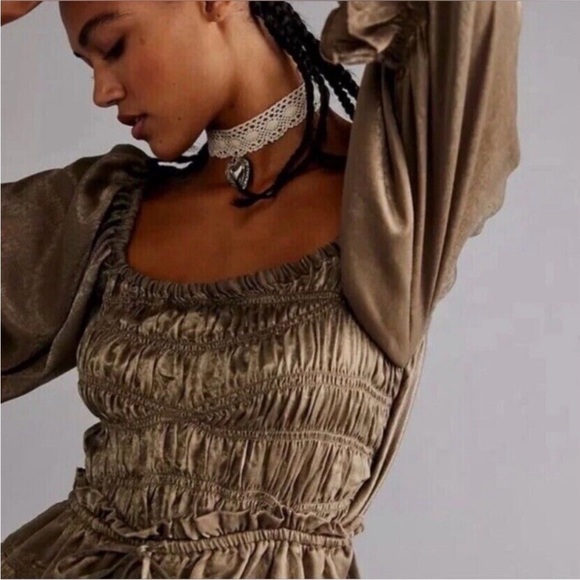 Free People Cassidy Romper in Army - Picture 3 of 7